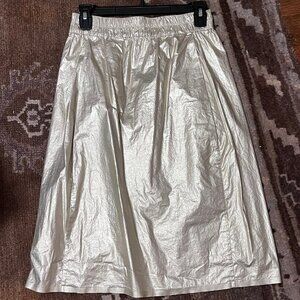 COS - Metallic Gold Lamé Pull-On Skirt - Size 34 EU/Small